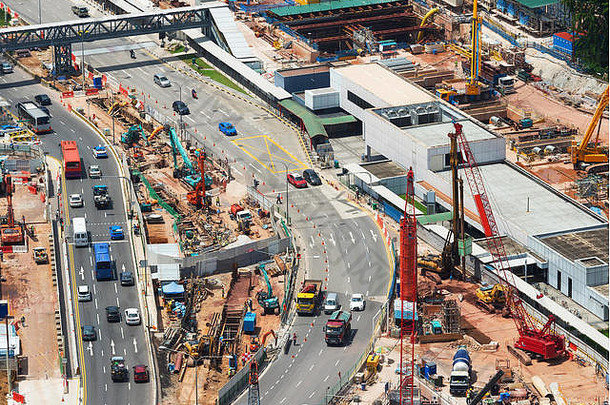 空中视图建设网站路城市新加坡