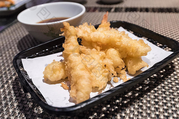 虾天妇罗batter-fried虾日本食物
