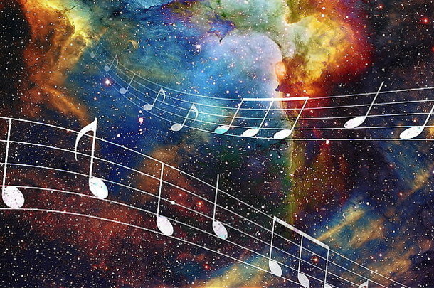 音乐请注意空间星星abstrtact颜色背景