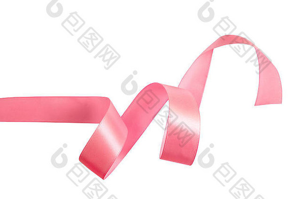 粉红色的丝带孤立的白色设计装饰元素