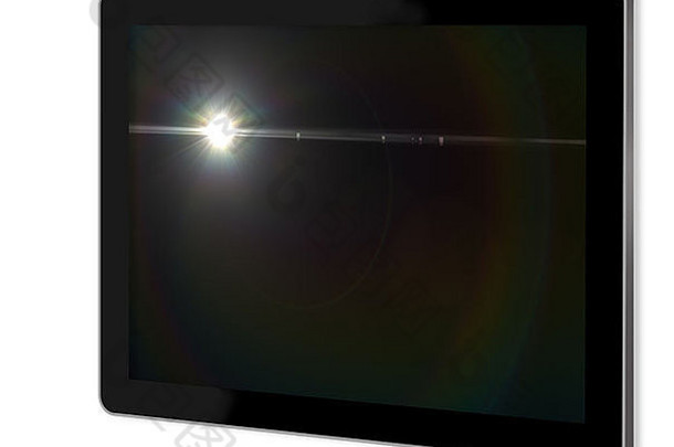 3d软件制作的平板电脑屏幕空间镜头光斑效果