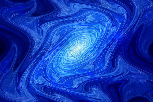 蓝色发光的gnarl分形对象，计算机生成的抽象背景