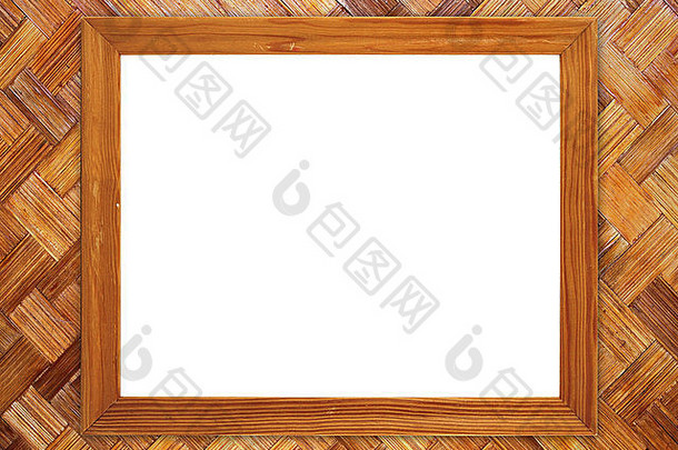 空白木框架竹子墙背景