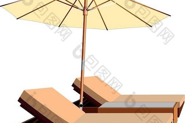 沙滩椅和伞，沙滩椅，沙滩伞