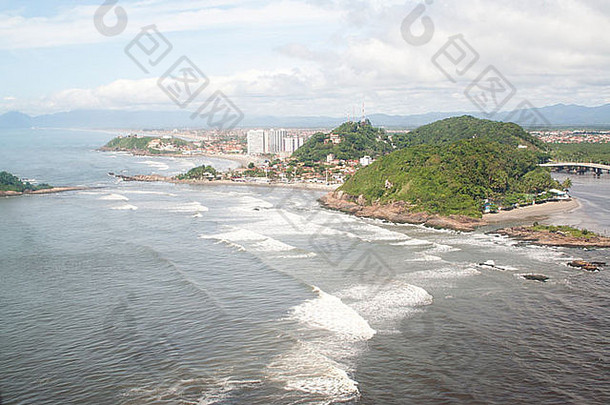 空中照片伊坦哈姆海滩细节南海岸圣paulo状态巴西