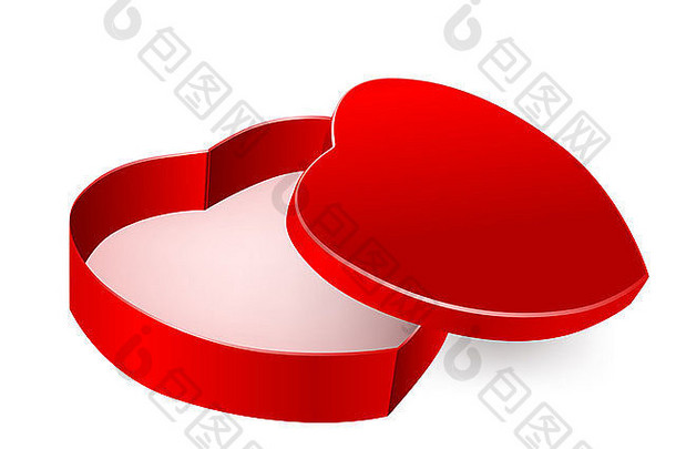 红色的盒子心形式