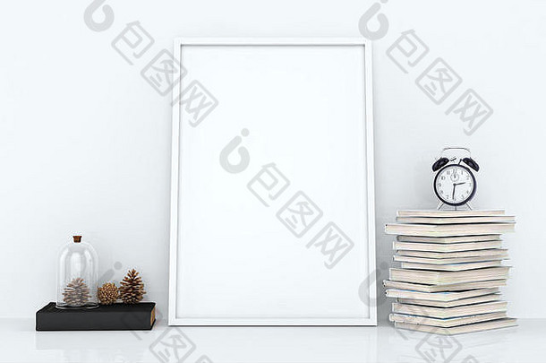 空白帧墙白色室内装饰元素