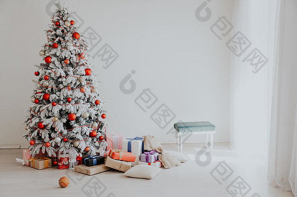 圣诞节树房间玩具礼物假期一年冬天明信片