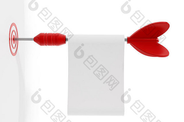 红色的飞镖空白纸支安打目标插图