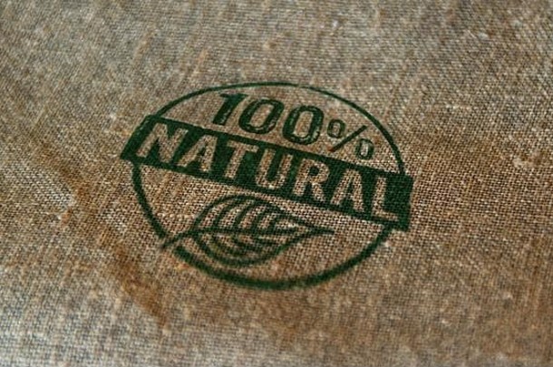 百分比自然邮票印刷亚麻袋生态生物食物有机健康的饮食概念