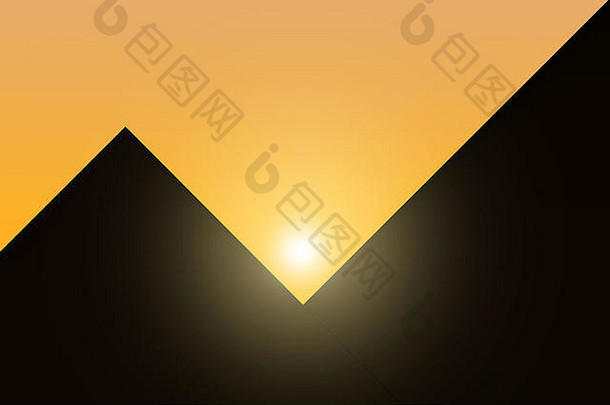 夕阳下埃及金字塔的轮廓