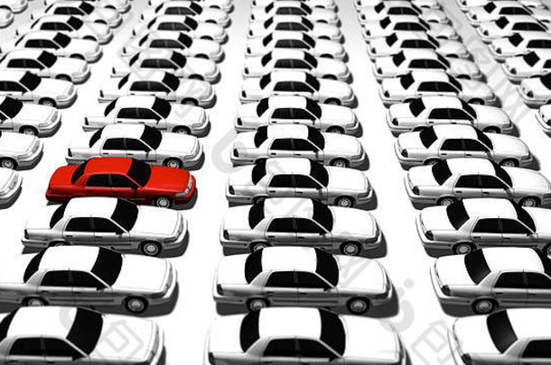 数百通用的汽车神秘车红色的景深焦点红色的车