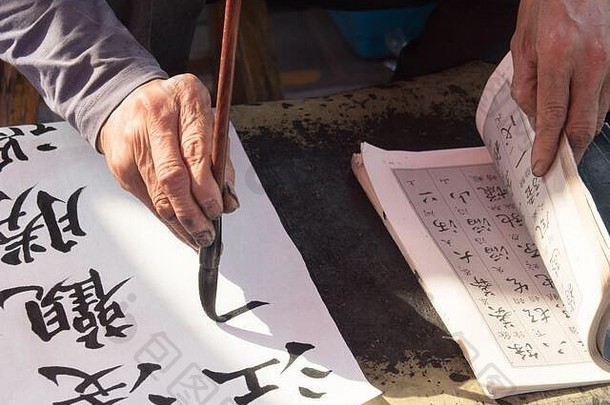 书法家手写作中国人书法