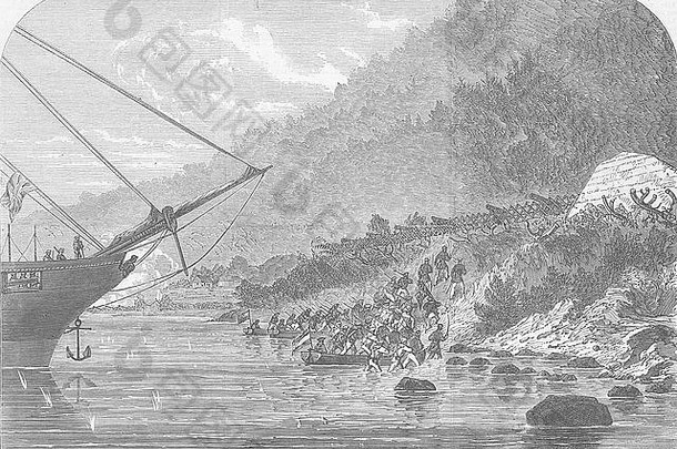 1864年，日本炮击马关冲锋队，低空炮击。图文并茂的伦敦新闻