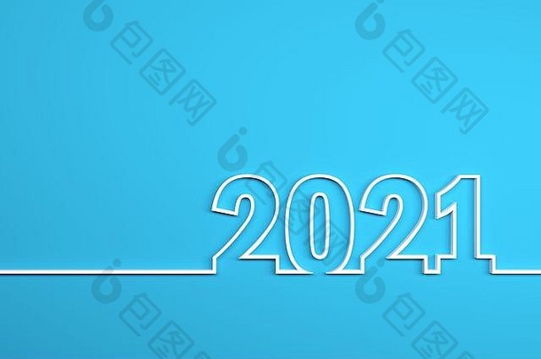 新年2021创意设计理念- 3D渲染图像