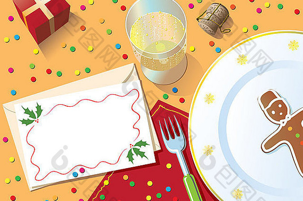 圣诞餐桌插图