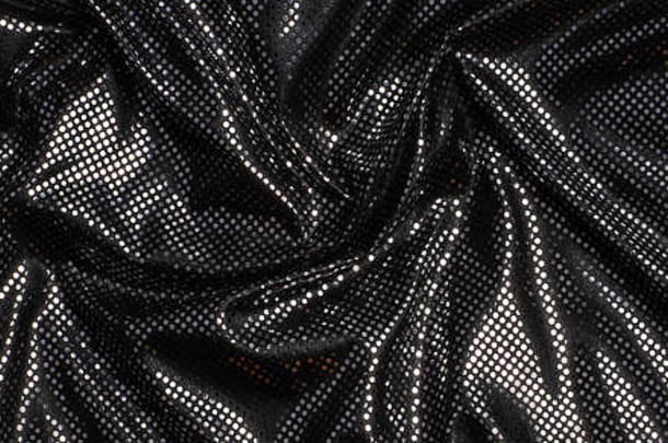 灰黑色金属银圆点织物纹理背景