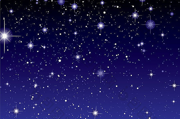 夜空中闪烁着星星和行星