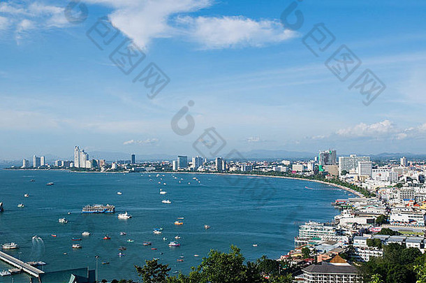 城市芭堤雅芭堤雅湾泰国阳光明媚的一天