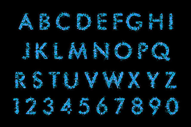 蓝色的烟字体。