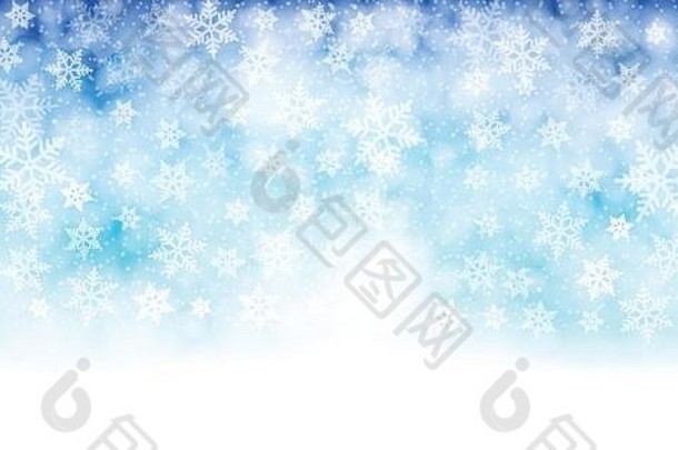 圣诞节横幅背景圣诞节设计白色雪花水平圣诞节背景问候卡片网站空白空间文本