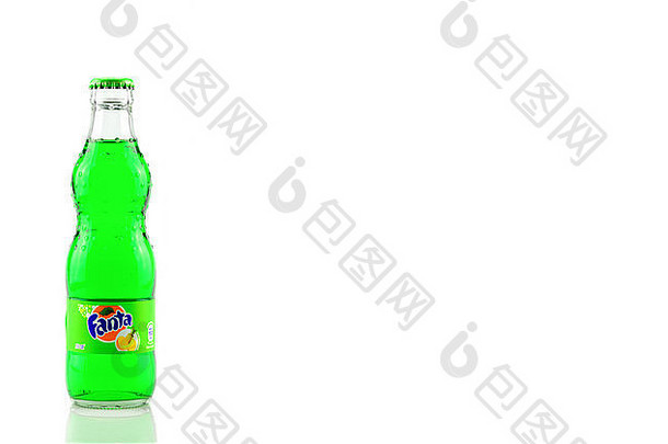 曼谷泰国11月芬达奶油苏打水瓶可口可乐公司软喝芬达奶油苏打水