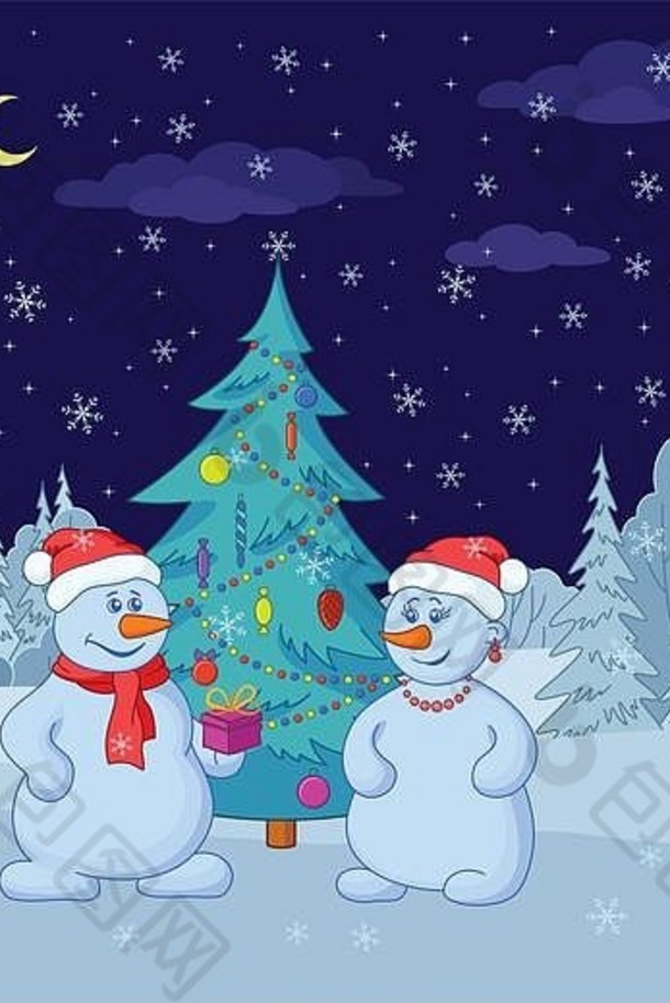雪球圣诞节树