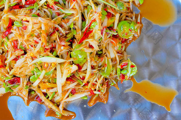木瓜沙拉。泰国人最喜欢的食物