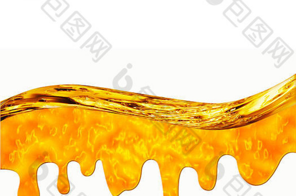 液体为黄色，用于项目，油、蜂蜜、啤酒或其他变体为白色背景，区域为文本