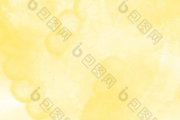 柠檬黄<strong>手</strong>绘水彩模糊液体气泡背景图案，带有渐变圆形元素