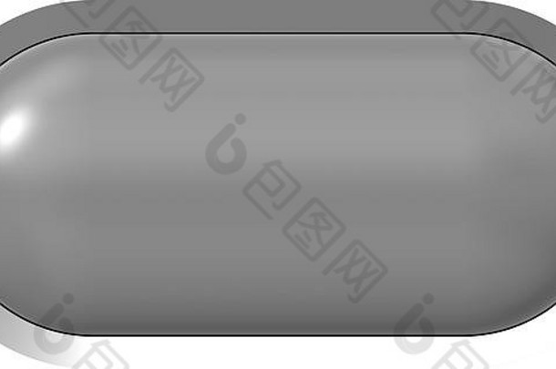 Web按钮3d-灰色光泽金属框架真，易于扩展-3d渲染