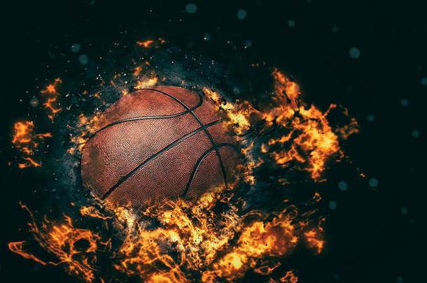 篮球背景火插图