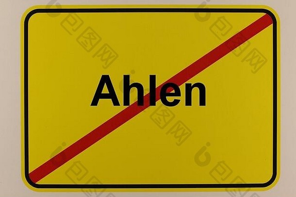 图中所示为Stadtausgangschildes der Stadt Ahlen