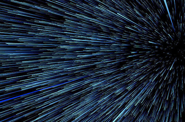黑色背景下宇宙中恒星轨迹的3D插图