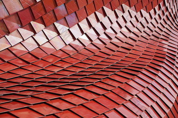 细节红色的现代陶瓷瓷砖屋顶