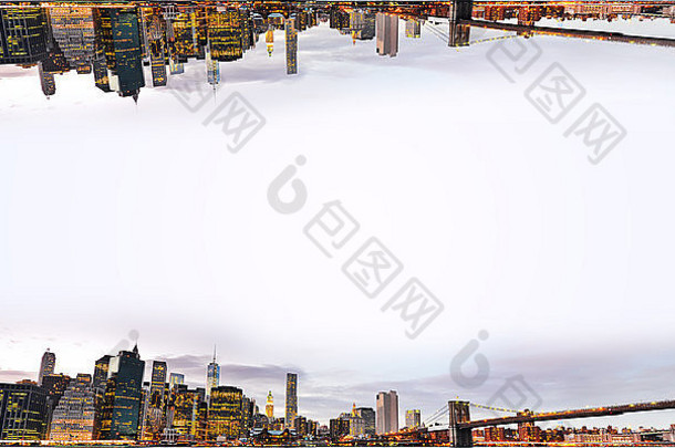 纽约天际线的背景。