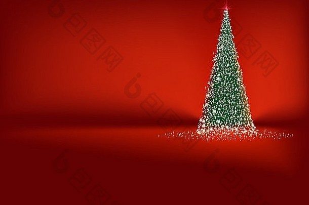 抽象绿色圣诞树上的<strong>红色</strong>。EPS 10