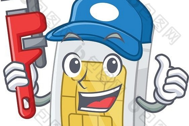 水管工simcard在一个吉祥物钱包里