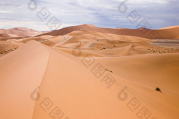 纳米布沙漠中美丽的无边无际的沙丘。
