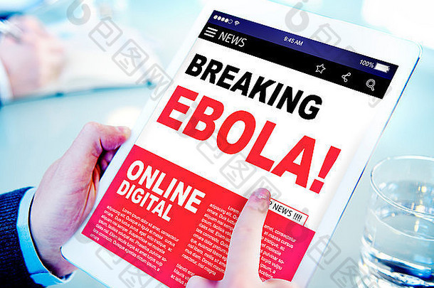 数字在线新闻标题埃博拉<strong>病毒</strong>危机概念