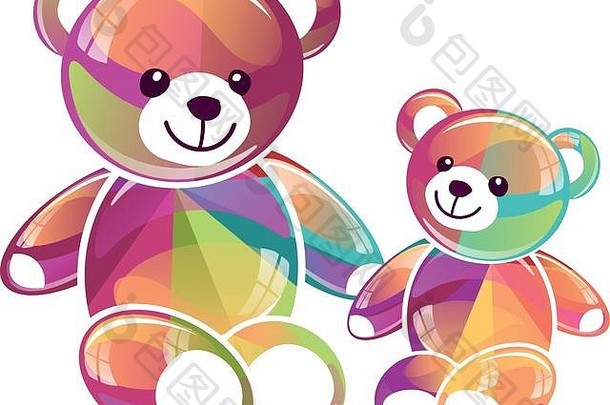 一个非常彩色的玩具熊，供儿童和成人装饰