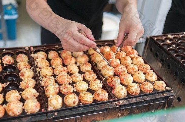 高崎街食物关西地区日本菜组成鱿鱼烤球吃直接