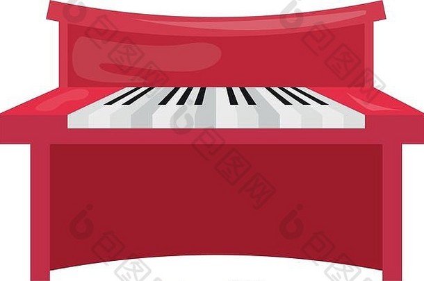 孤立的钢琴图标。乐器