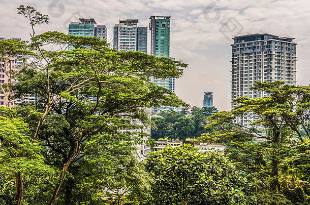 吉隆坡市中心——马来西亚的植被和建筑