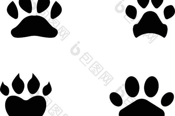 脚印狗的动物标志和符号