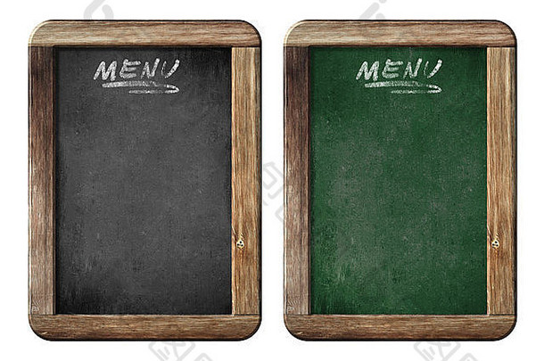 旧的小菜单黑板或黑板与剪辑路径隔离