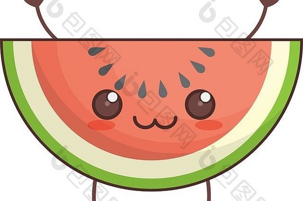 卡瓦伊西瓜水果图片