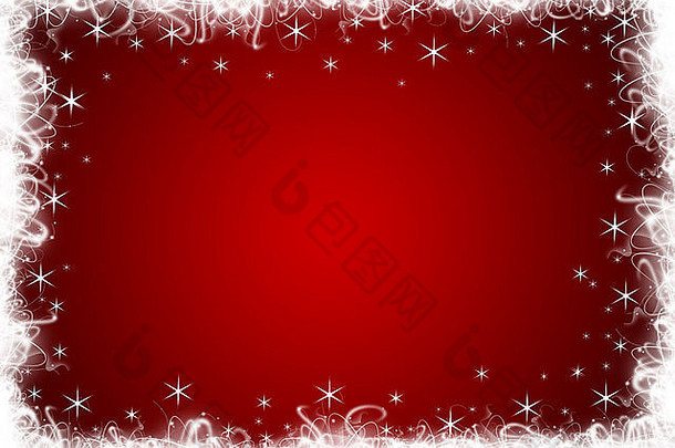 红色圣诞背景，白色星光闪烁