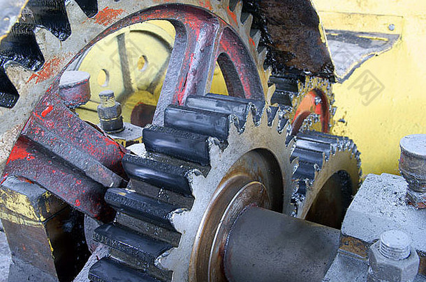 齿轮设备布置背景黑铅钟表齿轮齿轮设计发动机工程工厂齿轮润滑脂工业