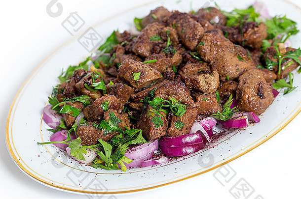 阿尔巴尼亚，一种传统的土耳其香料羊肝食谱，在<strong>中东地区</strong>广受欢迎